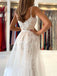White Mermaid Sweetheart Spaghetti Strap Long Wedding Dresses, WDS0061