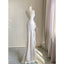 White Mermaid Slit Long Wedding Dresses, WDS0063