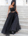 Two Pieces Strapless Long Cheap Tulle Formal Prom Dresses, QB0471
