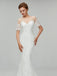 Ivory Mermaid Lace Rustic Wedding Dresses Illusion Neckline Beach Wedding Dresses, QB0321