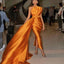 Newest Simple Charming Sweetheart Sleeveless Long Cheap  A-line Ornage Satin Prom Dresses, QB0925