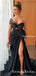 Charming One Shoulder Sweetheart Sexy Side Slit A-line Long Cheap Formal Evening Prom Dresses, PDS0063
