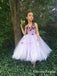Lovely Spaghetti Strap Lilac Tulle A-line Long Cheap Flower Girl Dresses, FGS0022