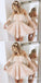 A-Line Off-Shoulder Short Blush Pink Lace Cheap Homecoming Dresses Online, QB0044