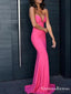 Simple Sweetheart Empire Waist Long Jersey Mermaid Prom Dresses, QB0789
