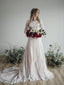 Long Sleeve Lace Wedding Dresses Plus Size Vintage Rustic Wedding Dresses, QB0325