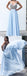 Gorgeous V Neck Spaghetti Strap Chiffon Light Blue Long Prom Dresses with Beaded, QB0605