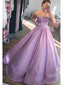2019 Sweetheart A-line Ball Gown Lilac Evening Prom Dresses, QB0408