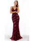 Sexy Maroon Straps Mermaid Sequin Cheap Evening Prom Dresses, QB0361