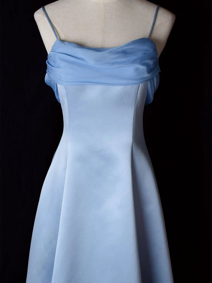 Elegant Blue A-line Spaghetti Strap  Long Prom Dress to Impress,WGP1721