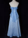 Elegant Blue A-line Spaghetti Strap  Long Prom Dress to Impress,WGP1721