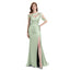 Mismatched Sage Mermaid Side Slit Maxi Long Bridesmaid Dresses, BDS0131