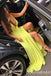 Green Plunging A-line Fluffy Evening Gown Maxi Long Evening Party Prom Dresses with Slit,WGP1178