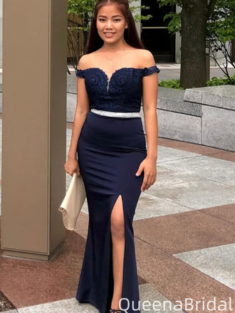 Elegant Off-shoulder Notched Mermaid Long Formal Gown to Impress,WGP1994