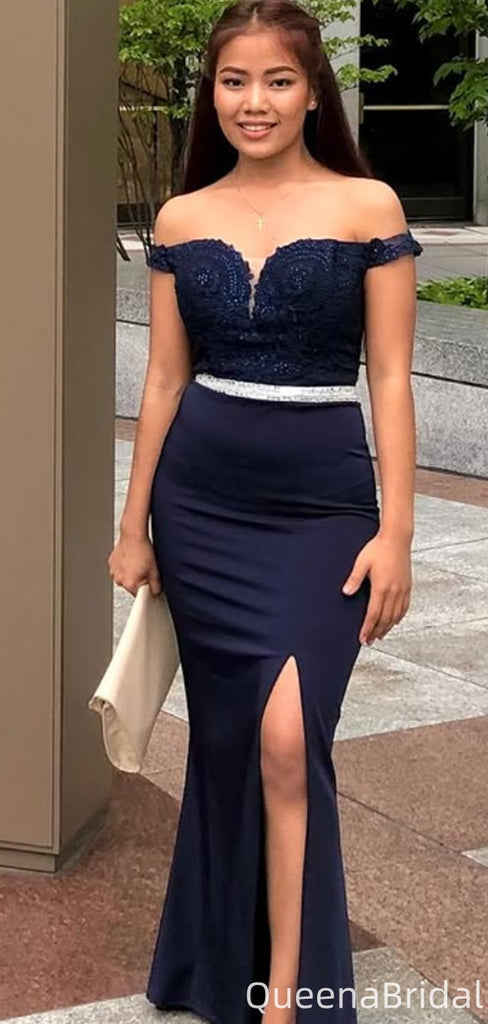Elegant Off-shoulder Notched Mermaid Long Formal Gown to Impress,WGP1994
