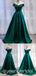 Green Off Shoulder Lace up Back A-line  Evening Gown Maxi Long Evening Party Prom Dresses ,WGP1033