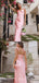 Sexy Elegant Plunging Light Pink Floral Evening Gown Long Prom Dresses ,WGP662