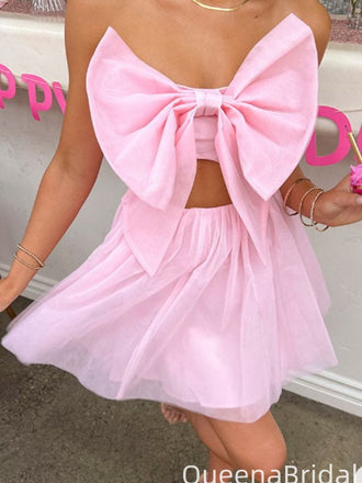 Unique Strapless A-line Short Mini Homecoming Dress,QB1003