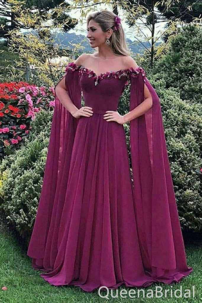 Strapless Floral Embelishment Sweetheart A-line Evening Gown Maxi Long Evening Party Prom Dresses  ,WGP1111