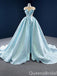 Stylish Blue A-line Illusion Lace up Back Long Party Dress Prom Dresses ,WGP1781