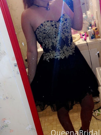 Gorgeous Strapless Sweetheart A-line Short Mini Homecoming Dress,QB1011