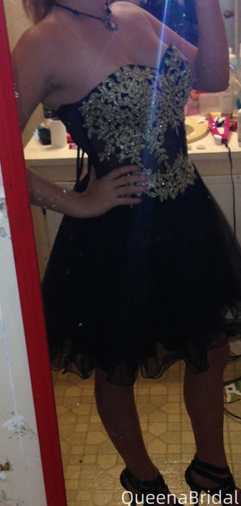 Gorgeous Strapless Sweetheart A-line Short Mini Homecoming Dress,QB1011