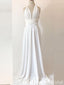 Elegant Ivory V Neck Hater A-line Party Dress Long Prom Dresses to Impress ,WGP1602