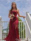 Sexy Strapless Mermaid Party Dress Long Prom Dresses to Impress with Slit ,WGP1383