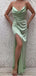 Sexy Green Mermaid  Cowl Spaghetti Strap Side Slit Long Evening Prom Dresses,WGP423