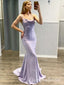 Elegant Light Purple Spaghetti Straps Mermaid Sleeveless Cheap Simple Evening Prom Dresses,WGP527