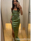 Sexy Green Mermaid  Cowl Spaghetti Strap Side Slit Long Evening Prom Dresses,WGP423