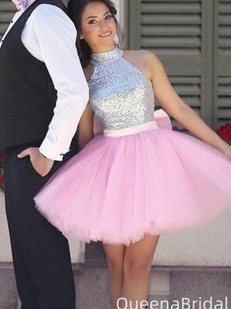 Gorgeous Halter A-line Short Mini Homecoming Dress,QB1013