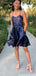 Elegant Spaghetti Strap A-line Short Mini Homecoming Dress,QB1014
