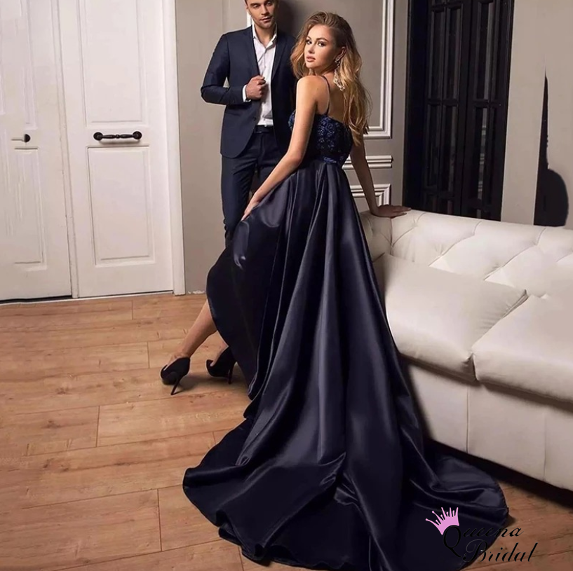 Elegant Navy Blue Lace Appliques Sweetheart A-line Long Party Dress Prom Dresses ,WGP1787