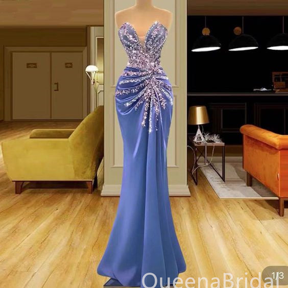 Stylish Mermaid Plunging Beaded Prom Dresses to Impress ,WGP1315