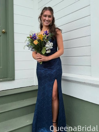 Elegant Spaghetti Strap Mermaid Long Prom Dress Ideas, Evening Party Dresses,WGP2091