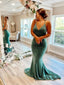 Sexy Green Mermaid Spaghetti Straps Open Back V-Neck Long Evening Gown Prom Dresses,WGP562