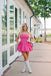 Elegant Pink Strapless Bubbles Simple Cheap Sheath Short Homecoming Dresses, QB0526