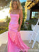 Pink Spaghetti Straps Sheath Evening Gown Maxi Long Formal Dresses Prom Dresses,WGP959