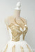 Gold Popular Appliques A-line Graduation Party Short Homecoming Dresses, QB0772