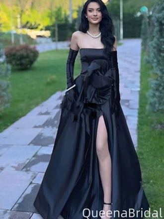 Elegant Strapless A-line Long Prom Dress Ideas, Evening Party Dresses,WGP2092