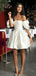 Elegant Off Shoulder Bubble A-Line Short Homecoming Dresses,QB0399