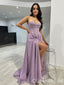 Sexy Sparkly Lace Up Back Spaghetti Straps Sweetheart A-line Evening Gown Long Formal Dresses Prom Dresses with Side Slit ,WGP777