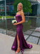 Sexy Strapless Mermaid Party Dress Long Prom Dresses to Impress with Slit ,WGP1385