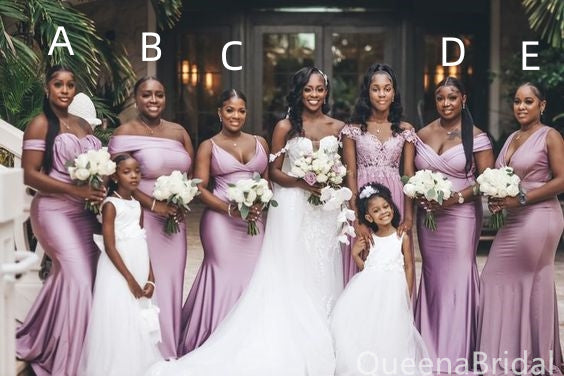 Mismatched Mermaid Long Bridesmaid Dresses for Wedding Party, BDS0236 – QueenaBridal
