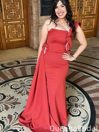 Gorgeous One-shoulder Unique Mermaid Long Prom Dress Ideas, Evening Party Dresses,WGP2095