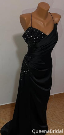 Elegant Spaghetti Strap V-neck Mermaid Long Prom Dress Ideas, Evening Party Dresses,WGP2096