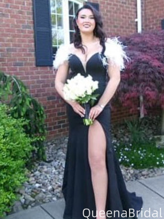 Elegant Off-shoulder V-neck Mermaid Long Prom Dress Ideas, Evening Party Dresses,WGP2099