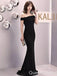 Gorgeous Black One Shoulder Mermaid Long Party Dress Prom Dresses ,WGP1804