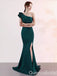 Gorgeous Green One Shoulder Mermaid Long Party Dress Prom Dresses ,WGP1805